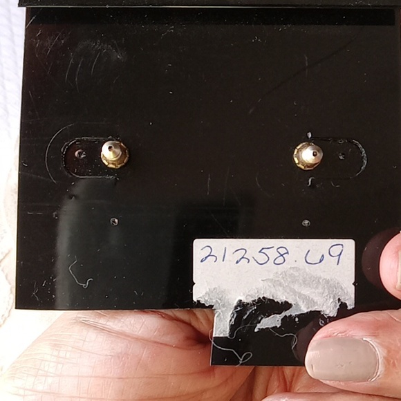 Swarovski Earrings, Posts with Handset Crystals in Golden squares NWOT - Picture 2 of 4